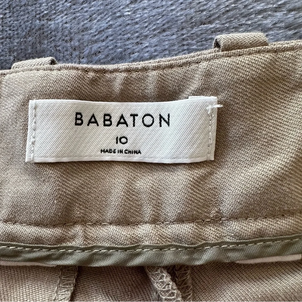 Babaton Linen Blend Straight Leg Tan Pants Size 10